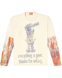DIESEL - Top T-Boxt Con Stampa Grafica A Maniche Lunghe - Lyst