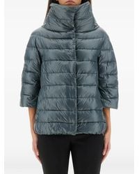 Herno - Aminta Funnel-Neck Three-Quarter-Sleeves Jacket - Lyst