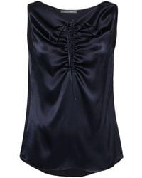 Alberta Ferretti - Gathered satin blouse - Lyst