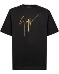 Giuseppe Zanotti - Lr-23 Rhinestone-embellished Logo T-shirt - Lyst