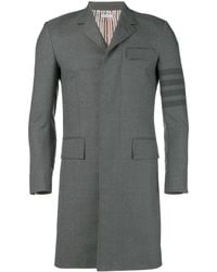 Thom Browne - Abrigo a media pierna con motivo 4-Bar - Lyst