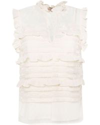 Twin Set - Floral-lace Sleeveless Blouse - Lyst