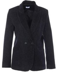 RUE DU BAC - Double-Breasted Denim-Effect Blazer - Lyst