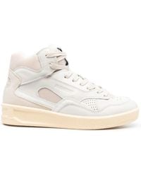 Jil Sander - High-Top Sneakers With Leather Inserts And Embossed Logo - Lyst