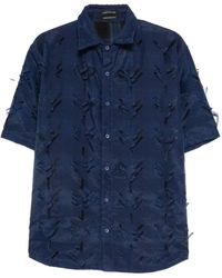 JUNTAE KIM - Layered Laser Slash Shirt - Lyst