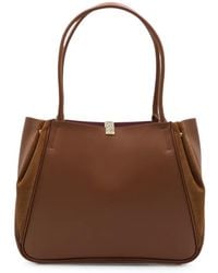 Coccinelle - Suede-Panel Leather Tote Bag - Lyst