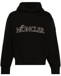 Moncler - Logo-flocked Jersey Hoodie - Lyst