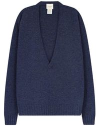 Alysi - V-Neck Knitted Sweater - Lyst