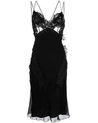 Alberta Ferretti - Sleeveless Silk Midi Dress - Lyst