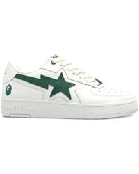 A Bathing Ape - Leather-Panelled Sneakers - Lyst