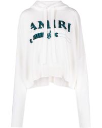 Amiri - Cotton-cashmere Blend Logo Hoodie - Lyst