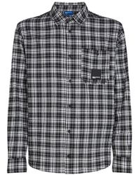 KARL LAGERFELD - Check-Pattern Logo-Patch Shirt - Lyst