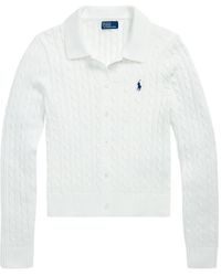 Polo Ralph Lauren - Cable-Knit Collared Cardigan - Lyst