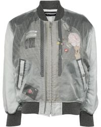 Undercover - Floral-Appliqué Layered Bomber Jacket - Lyst