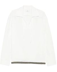 Commas - Embroidered-Trim Front-Tie Shirt - Lyst