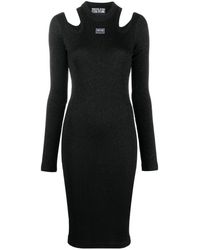 Versace Jeans Couture Robe en maille à découpes - Noir