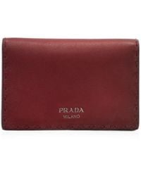 Prada - Antiqued Leather Card Holder - Lyst