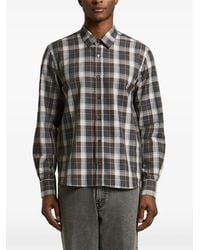 Peserico - Check-Pattern Long-Sleeve Shirt - Lyst
