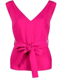 P.A.R.O.S.H. - Tie-Waist Sleeveless Blouse - Lyst