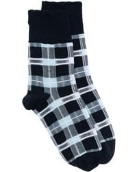 Thom Browne - Jacquard Check Cotton-blend Socks - Lyst