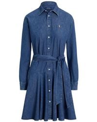 Polo Ralph Lauren - Belted Denim Shirt Dress - Lyst
