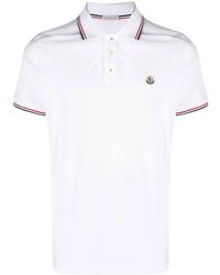 Moncler - Cotton Pique Polo -Hemd mit Trikolorverkleidung - Lyst