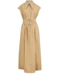 Clea - Callista Belted Midi Dress - Lyst