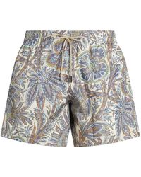 Etro - Paisley Foliage-print Swim Shorts - Lyst