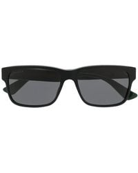 Gucci - Lunettes De Soleil À Monture Carrée À Détail Web - Lyst