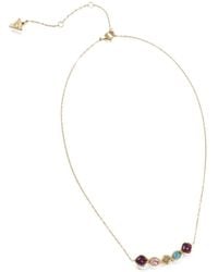 Guess - Crystal-Embellished Logo-Plaque Necklace - Lyst