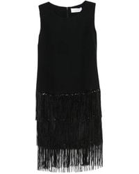 DE SANTIS - Vestido Midi Con Lentejuelas Y Flecos - Lyst