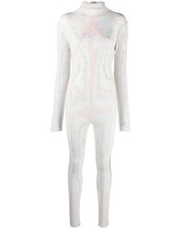 Atu Body Couture - Glitter-Effect Long-Sleeved Jumpsuit - Lyst