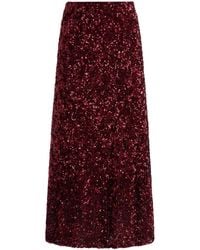 Alice + Olivia - Sequined Flared Midi-Skirt - Lyst