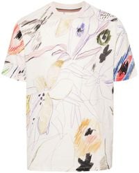 Paul Smith - Botanical-print Cotton T-shirt - Lyst