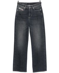 DIESEL - Faded-Effect Straight-Leg Jeans - Lyst