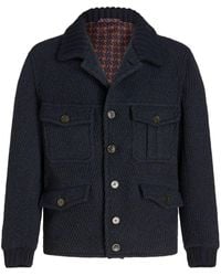 Etro - Contrasting-trim wool blend bomber jacket - Lyst