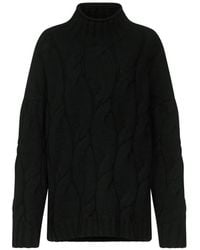 Loulou de Saison - Cable-Knit Stand-Collar Sweater - Lyst