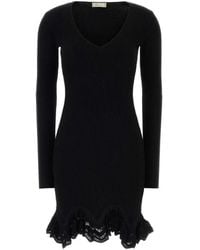 Blumarine - Ribbed-Knit Ruffled Mini Dress - Lyst
