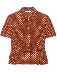 Prada - Marocain Hemd Mit Tupfen - Lyst