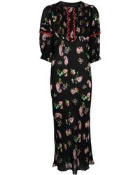 Cynthia Rowley - Floral-print Silk Midi Dress - Lyst