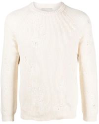 Laneus - Gerippter Pullover Im Distressed-Look - Lyst