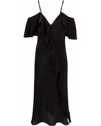 Gold Hawk - Ruffle-Detail V-Neck Dress - Lyst