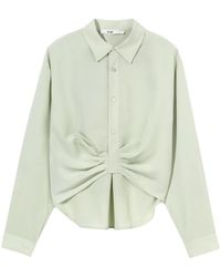 B+ AB - Ruched Long-Sleeve Shirt - Lyst