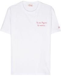 Mc2 Saint Barth - Portofino Slogan-embroidered T-shirt - Lyst