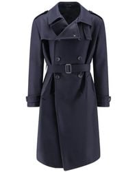 Tagliatore - Double-Breasted Belted Trench Coat - Lyst