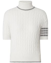 Thom Browne - Pull En Cachemire À 4 Bandes Signature Col Roulé - Lyst