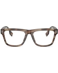 Burberry - Eckige Brille Mit Logo-Print - Lyst