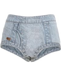 Natasha Zinko - Short En Jean À Effet Délavé - Lyst