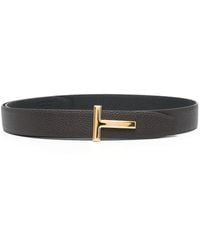 Tom Ford - Soft Grain Leather Reversible T Belt 30 Mm - Lyst