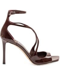 Jimmy Choo - Azia Patent-Leather Heeled Sandals - Lyst